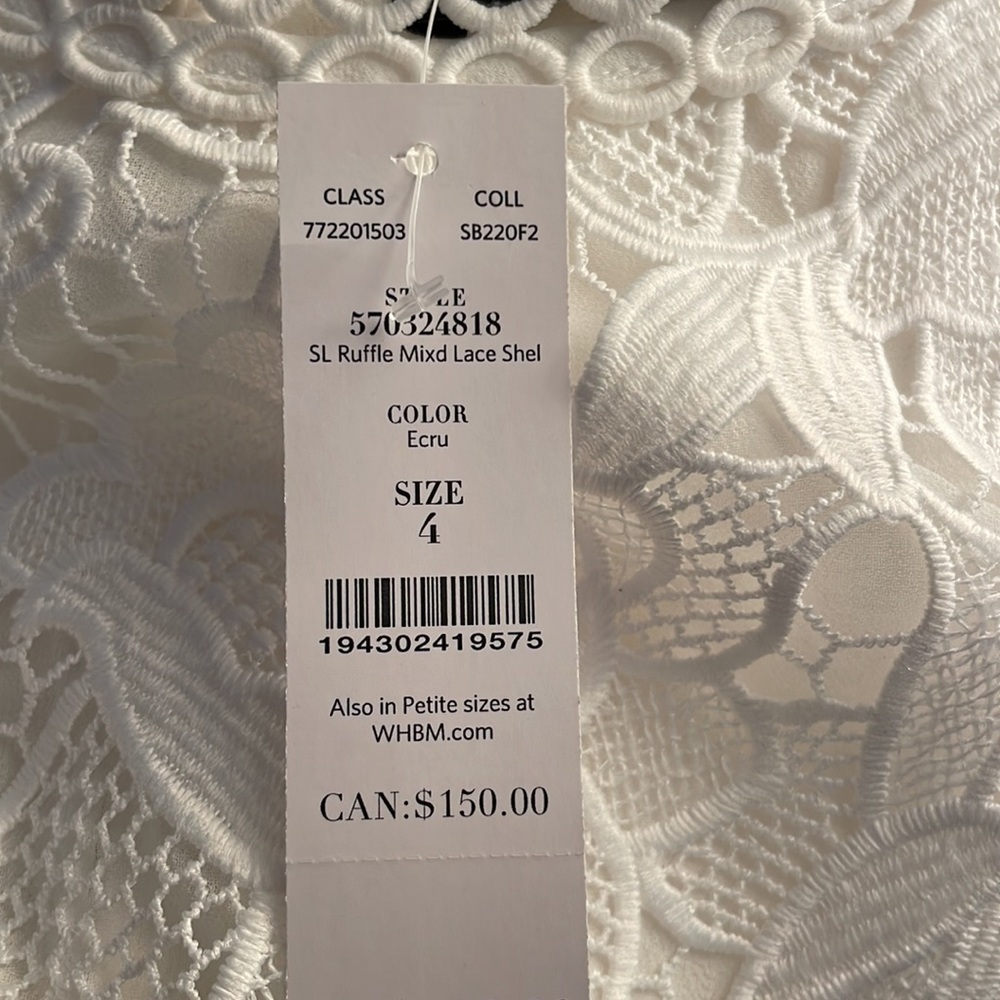 Sleeveless ruffle mixed lace top - Picture 5 of 5